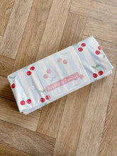 Load image into Gallery viewer, Travel Baby Changing Mat – Cherry Stripe | Handmade UK