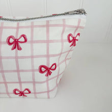 Load image into Gallery viewer, Pink Bows Nappy Wallet – Baby Changing Organiser Pouch