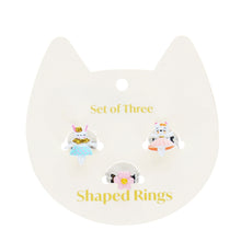 Load image into Gallery viewer, Cute Rings (Set of 3) - Bunny, Cat and Flower