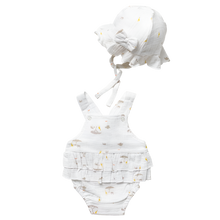 Load image into Gallery viewer, Girls Muslin Safari Romper and Hat