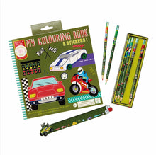 Load image into Gallery viewer, My Colouring Book (Cars) | Scented Colouring Book with Stickers | Floss &amp; Rock