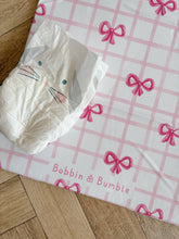 Load image into Gallery viewer, Pink Bow Travel Changing Mat | Handmade UK | Baby Girl Gift