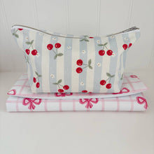 Load image into Gallery viewer, Cherry Stripe Nappy Wallet – Baby Essentials Organiser