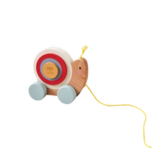 Load image into Gallery viewer, Wooden Pull Along Snail Toy