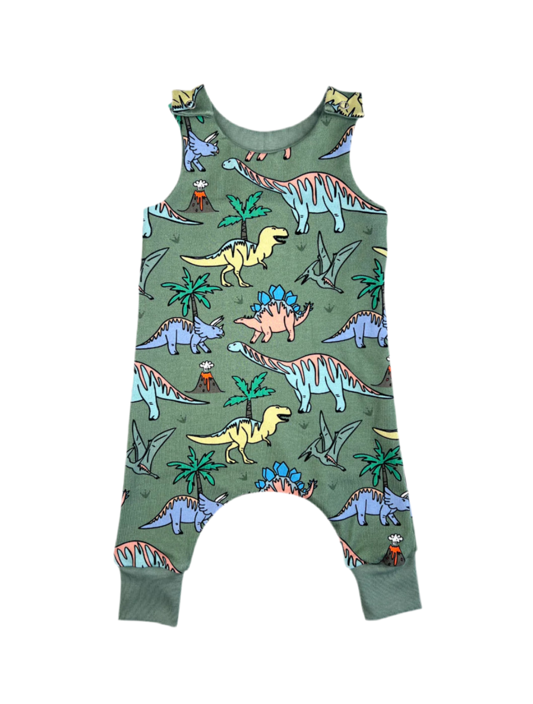 Green Dinosaur Romper