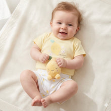 Load image into Gallery viewer, Baby Girls Lemon T-Shirt, Shorts &amp;
Plush Toy Set (0-9 Months)