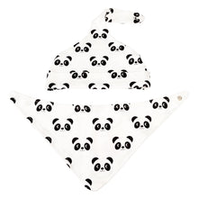 Load image into Gallery viewer, Organic cotton babies hat and bib gift set - Panda