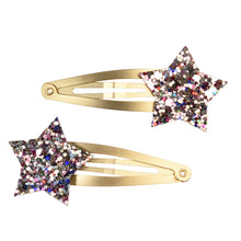 Load image into Gallery viewer, Glitter star hair clips (set of 2) - Fairies in the Garden
