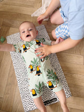 Load image into Gallery viewer, Travel Baby Changing Mat | Black Spotty Print | Handmade UK