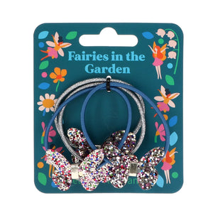 Glitter butterfly hair bobbles (set of 4) - Fairies in the Garden