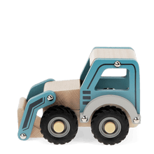 Load image into Gallery viewer, Wooden push along vehicle toy - Digger truck (blue)