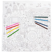 Load image into Gallery viewer, Large Colouring Poster with Pencils - On The Farm
