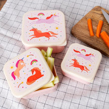 Load image into Gallery viewer, Unicorn Set of 3 Snack Lunch boxes