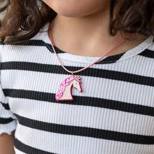 Load image into Gallery viewer, Pink Glitter Unicorn Necklace