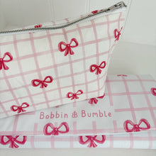 Load image into Gallery viewer, Pink Bows Nappy Wallet – Baby Changing Organiser Pouch