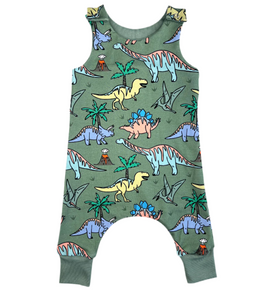Green Dinosaur Romper