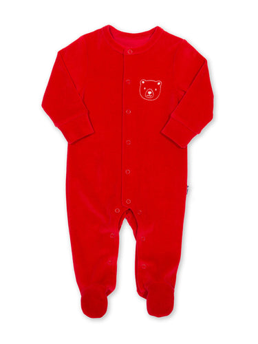 Mr Bear Velvety Sleepsuit