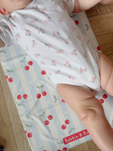 Load image into Gallery viewer, Travel Baby Changing Mat – Cherry Stripe | Handmade UK