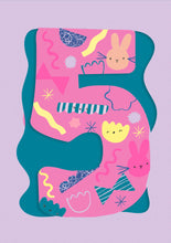 Load image into Gallery viewer, Doodle 5 Age Card Girls