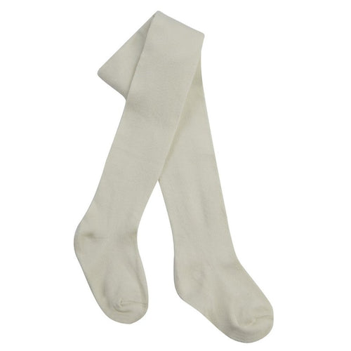 BABY GIRLS COTTON RICH PLAIN CREAM TIGHTS