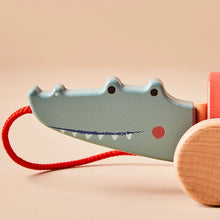 Load image into Gallery viewer, Wooden Crocodile Pull Along