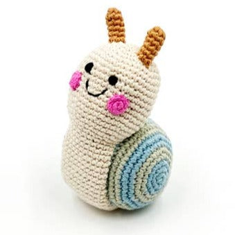 Crochet Toy Handmade Fairtrade Snail Rattle