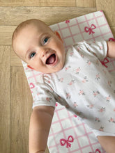 Load image into Gallery viewer, Pink Bow Travel Changing Mat | Handmade UK | Baby Girl Gift
