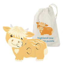 Load image into Gallery viewer, Highland Cow Wooden Puzzle