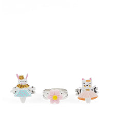 Load image into Gallery viewer, Cute Rings (Set of 3) - Bunny, Cat and Flower