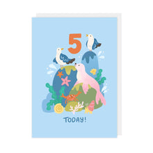 Load image into Gallery viewer, Children’s 5th Birthday Card – Ocean Animal Design