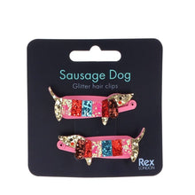 Load image into Gallery viewer, Glitter Hair Clips (Set of 2) - Sausage Dog