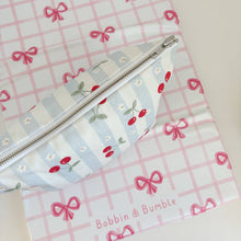 Load image into Gallery viewer, Cherry Stripe Nappy Wallet – Baby Essentials Organiser