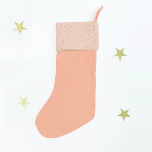 Starry Christmas Stocking Coral