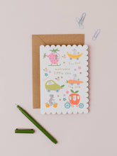 Load image into Gallery viewer, Mice Fruit Dash Welcome Baby Card | New baby card