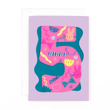Load image into Gallery viewer, Doodle 5 Age Card Girls