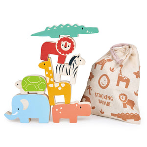 Wooden Toy Happy Stacking Safari For Kids