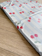 Load image into Gallery viewer, Travel Baby Changing Mat – Cherry Stripe | Handmade UK