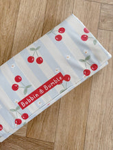 Load image into Gallery viewer, Travel Baby Changing Mat – Cherry Stripe | Handmade UK