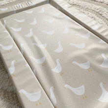 Load image into Gallery viewer, Baby Changing Mat | White Goose Unisex Print | Handmade UK