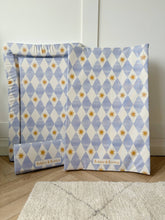 Load image into Gallery viewer, Standard Changing Mat – Blue Harlequin Print | Bestseller UK