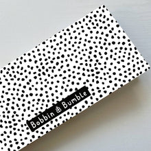 Load image into Gallery viewer, Travel Baby Changing Mat | Black Spotty Print | Handmade UK