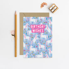 Load image into Gallery viewer, Unicorn Wishes Birthday Card