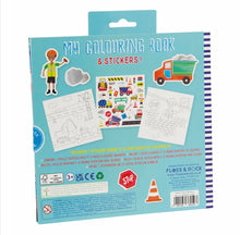 Load image into Gallery viewer, MY COLOURING BOOK (CONSTRUCTION) | SCENTED COLOURING BOOK WITH STICKERS | FLOSS &amp; ROCK