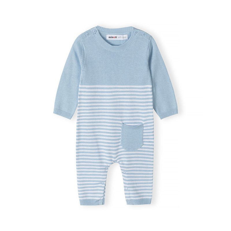 Blue Stripe Knitted Romper