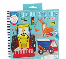 Load image into Gallery viewer, MY COLOURING BOOK (CONSTRUCTION) | SCENTED COLOURING BOOK WITH STICKERS | FLOSS &amp; ROCK