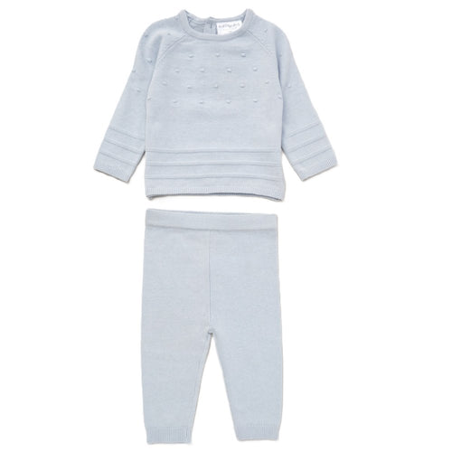 BLUE BABY BOYS KNITTED 2 PIECE OUTFIT