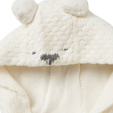 Load image into Gallery viewer, BABY UNISEX DOUBLE KNIT BEAR EMBROIDERY HOODED CARDIGAN
