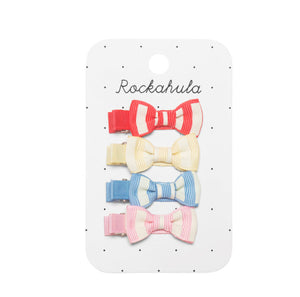 Vintage Seaside Mini Bow Clips