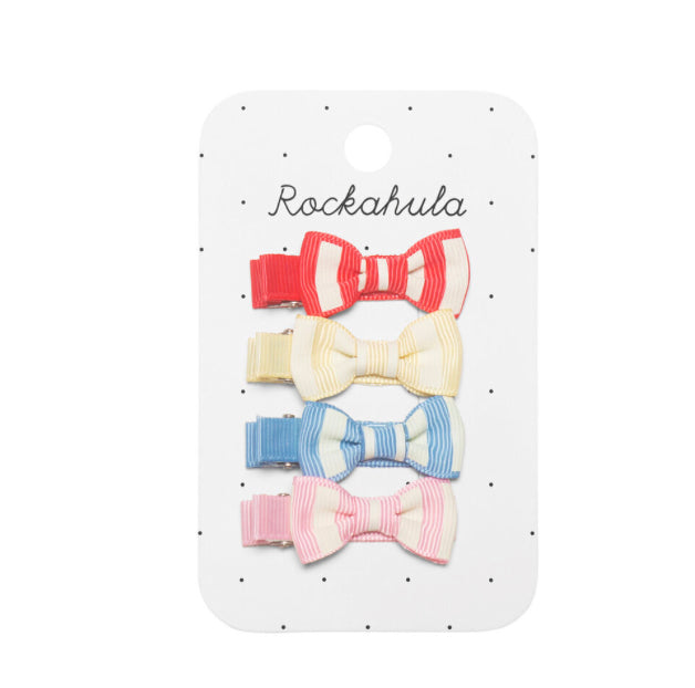 Vintage Seaside Mini Bow Clips