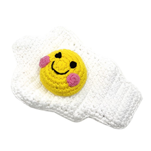 Crochet Toy Handmade Fairtrade Friendly Fried Egg